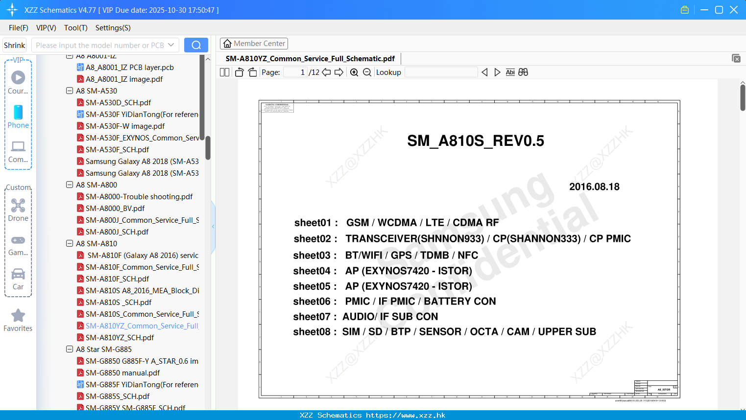 Samsung SM-A810YZ_Common_Service_Full_Schematic